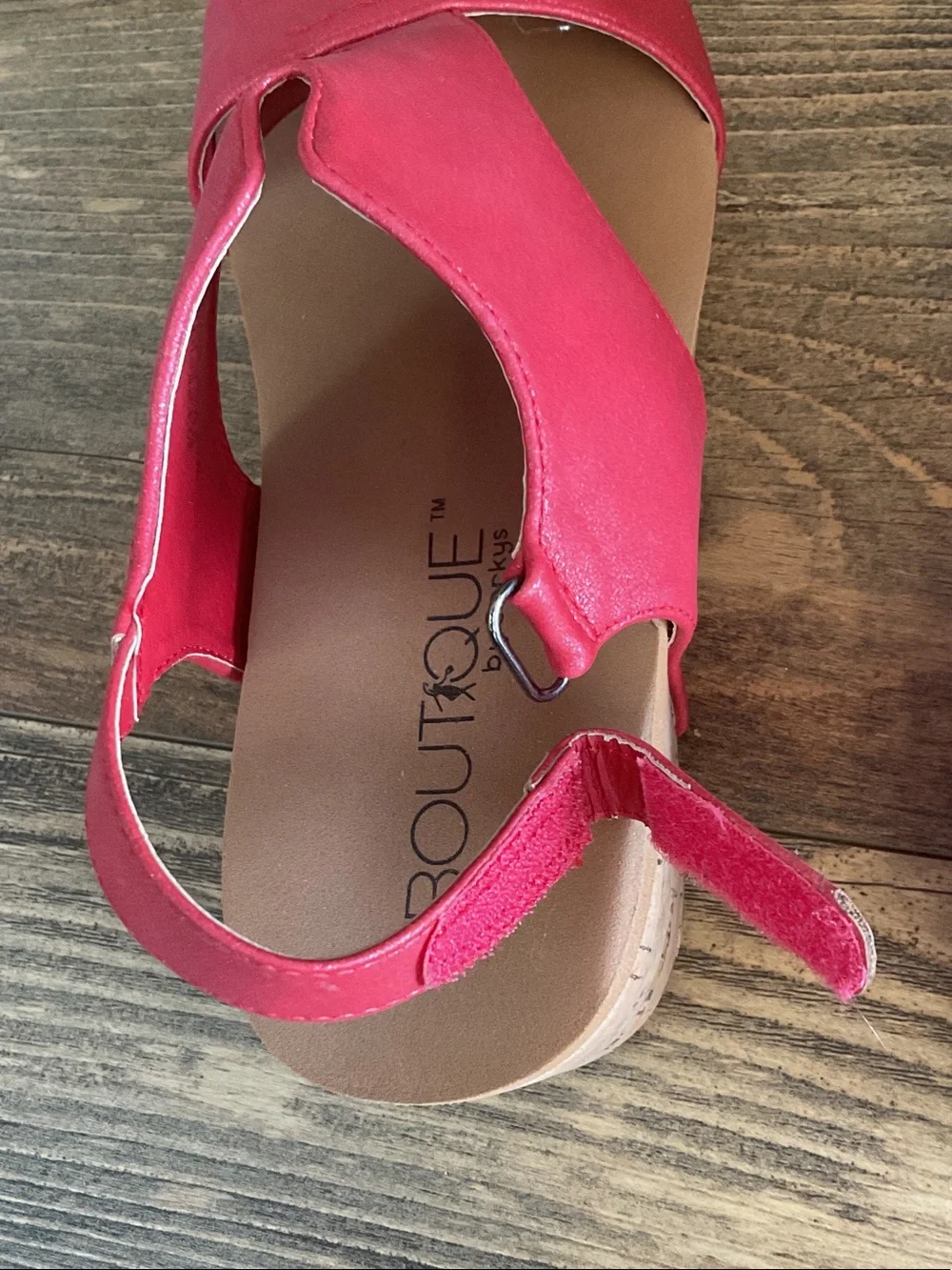 Boutique by Corky's Red Slingback Refreshing Wedge Sandals 7